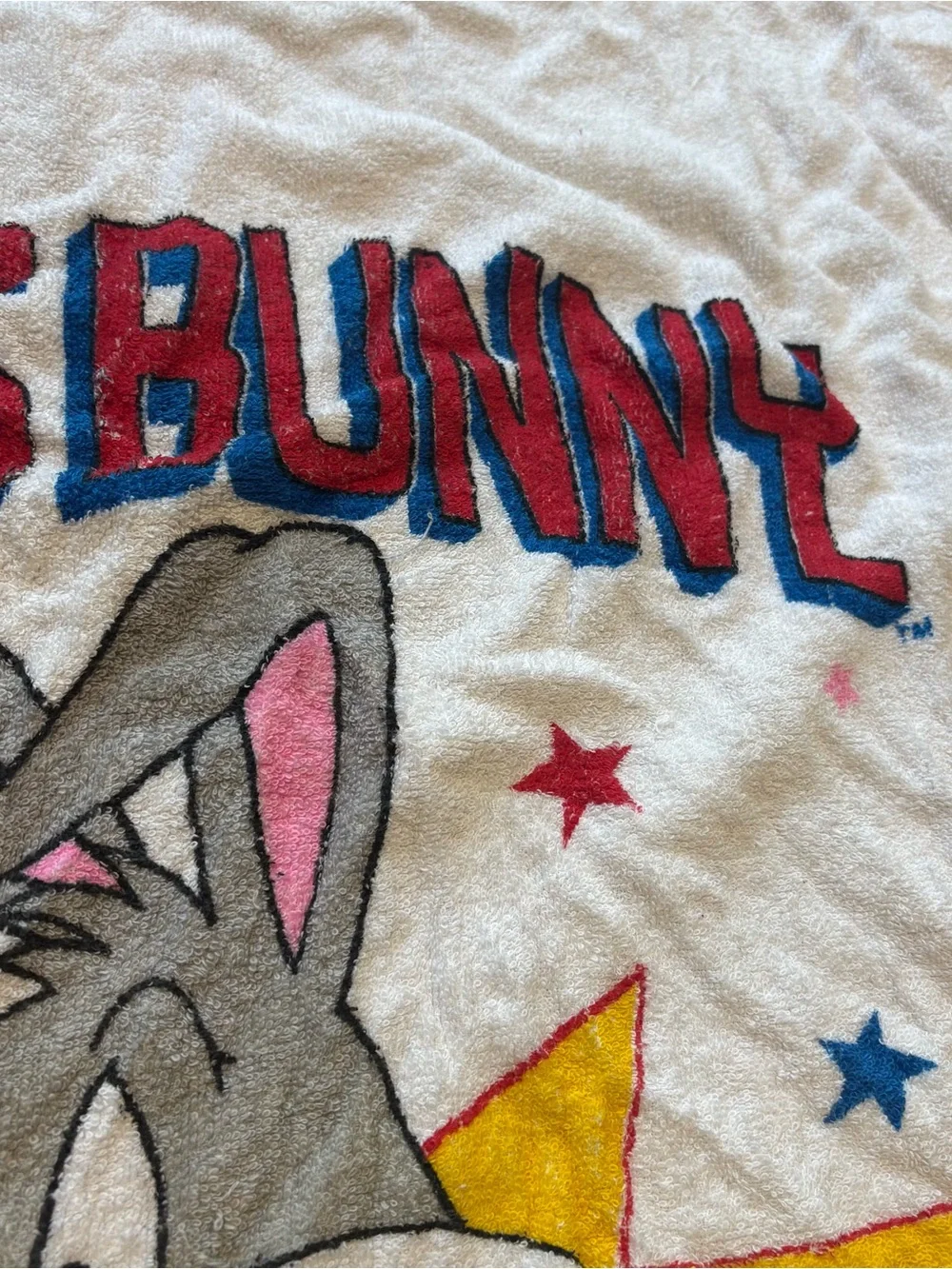Vintage Jay Franco Beach Towel Bugs Bunny 100% Cotton 70's Retro 49”x25”